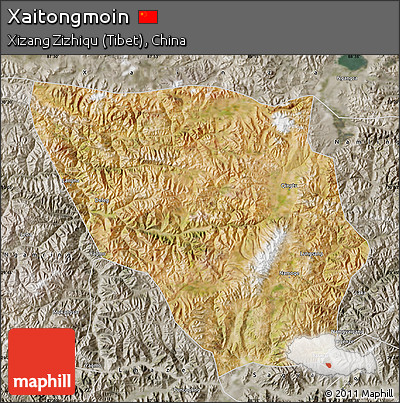 Satellite Map of Xaitongmoin, semi-desaturated
