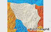 Shaded Relief Map of Xaitongmoin, political outside