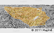 Satellite Panoramic Map of Xaitongmoin, desaturated