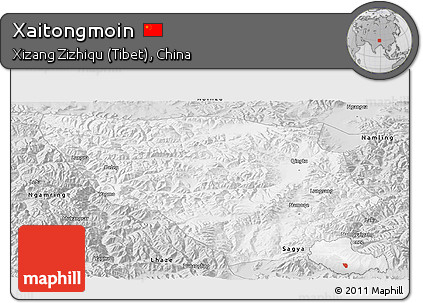 Silver Style Panoramic Map of Xaitongmoin