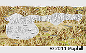 Physical 3D Map of Xigaze, satellite outside