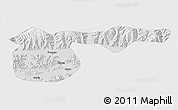 Physical 3D Map of Xigaze, single color outside