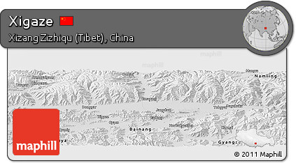 Physical Panoramic Map of Xigaze