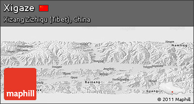 Physical Panoramic Map of Xigaze