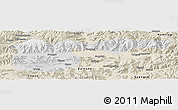 Physical Panoramic Map of Xigaze, shaded relief outside