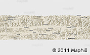 Shaded Relief Panoramic Map of Xigaze