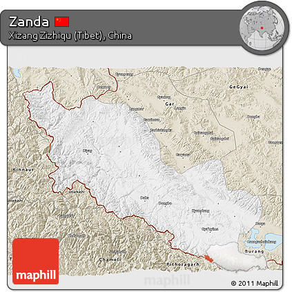 Classic Style 3D Map of Zanda