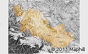 Satellite 3D Map of Zanda, desaturated