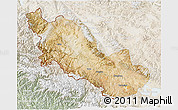 Satellite 3D Map of Zanda, lighten