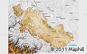 Satellite 3D Map of Zanda, physical outside