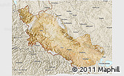 Satellite 3D Map of Zanda, shaded relief outside