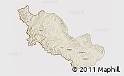 Shaded Relief 3D Map of Zanda, cropped outside