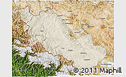 Shaded Relief 3D Map of Zanda, satellite outside