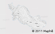 Silver Style 3D Map of Zanda, single color outside