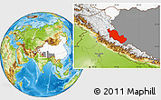 Physical Location Map of Zanda, highlighted country, highlighted parent region