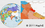 Political Location Map of Zanda, highlighted country