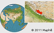 Satellite Location Map of Zanda