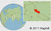 Savanna Style Location Map of Zanda