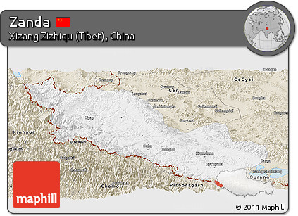 Classic Style Panoramic Map of Zanda