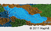 Political Panoramic Map of Zanda, darken