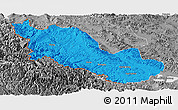 Political Panoramic Map of Zanda, desaturated