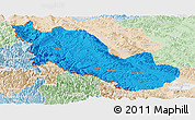 Political Panoramic Map of Zanda, lighten