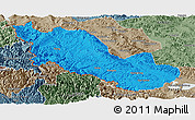 Political Panoramic Map of Zanda, semi-desaturated