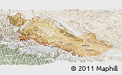 Satellite Panoramic Map of Zanda, lighten