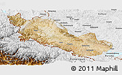 Satellite Panoramic Map of Zanda, physical outside