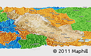 Satellite Panoramic Map of Zanda, political outside