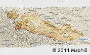 Satellite Panoramic Map of Zanda, shaded relief outside