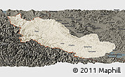 Shaded Relief Panoramic Map of Zanda, darken
