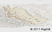 Shaded Relief Panoramic Map of Zanda, lighten