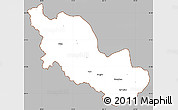 Gray Simple Map of Zanda, cropped outside