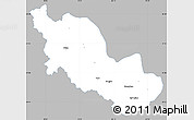 Gray Simple Map of Zanda, single color outside