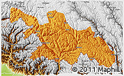 Political 3D Map of Zayu, physical outside