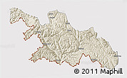 Shaded Relief 3D Map of Zayu, cropped outside