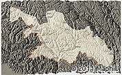 Shaded Relief 3D Map of Zayu, darken