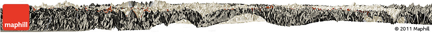 Shaded Relief Horizon Map of Zayu, darken Shaded Relief Horizon Map of Zayu, darken