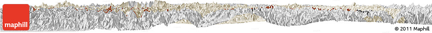 Shaded Relief Horizon Map of Zayu, desaturated Shaded Relief Horizon Map of Zayu, desaturated