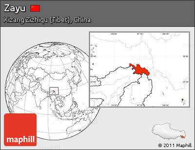 Blank Location Map of Zayu