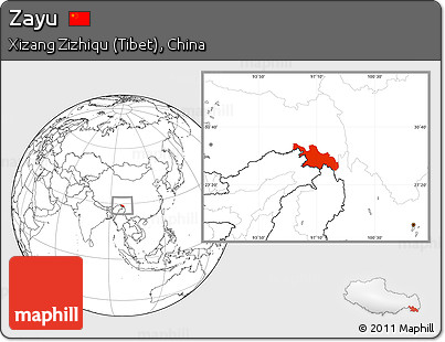 Blank Location Map of Zayu