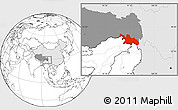 Blank Location Map of Zayu, highlighted country, highlighted parent region