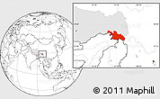 Blank Location Map of Zayu, highlighted parent region