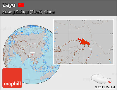 Gray Location Map of Zayu