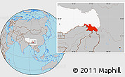 Gray Location Map of Zayu, highlighted parent region