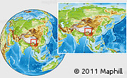 Physical Location Map of Zayu, within the entire country