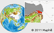 Physical Location Map of Zayu, highlighted country, highlighted parent region