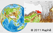 Physical Location Map of Zayu, highlighted parent region