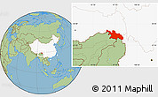 Savanna Style Location Map of Zayu, highlighted country
